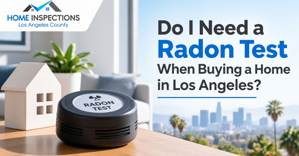 Radon test when buying a home in LA